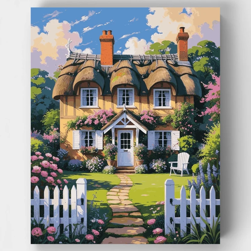 English Cottage Garden - Paint by Numbers Kit