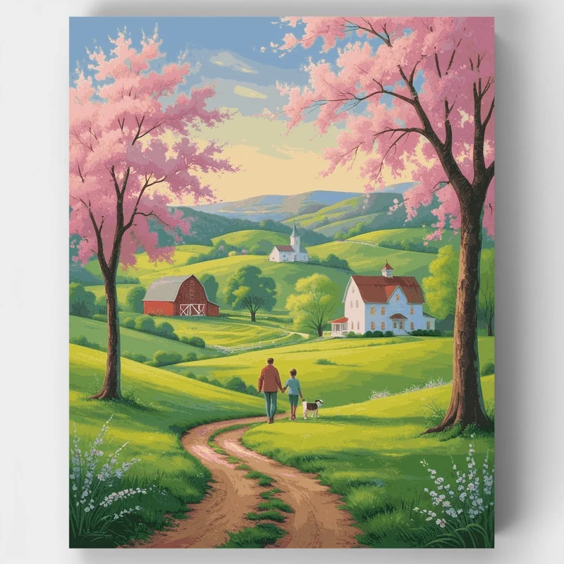 Spring Countryside Walk - Paint by Numbers Kit