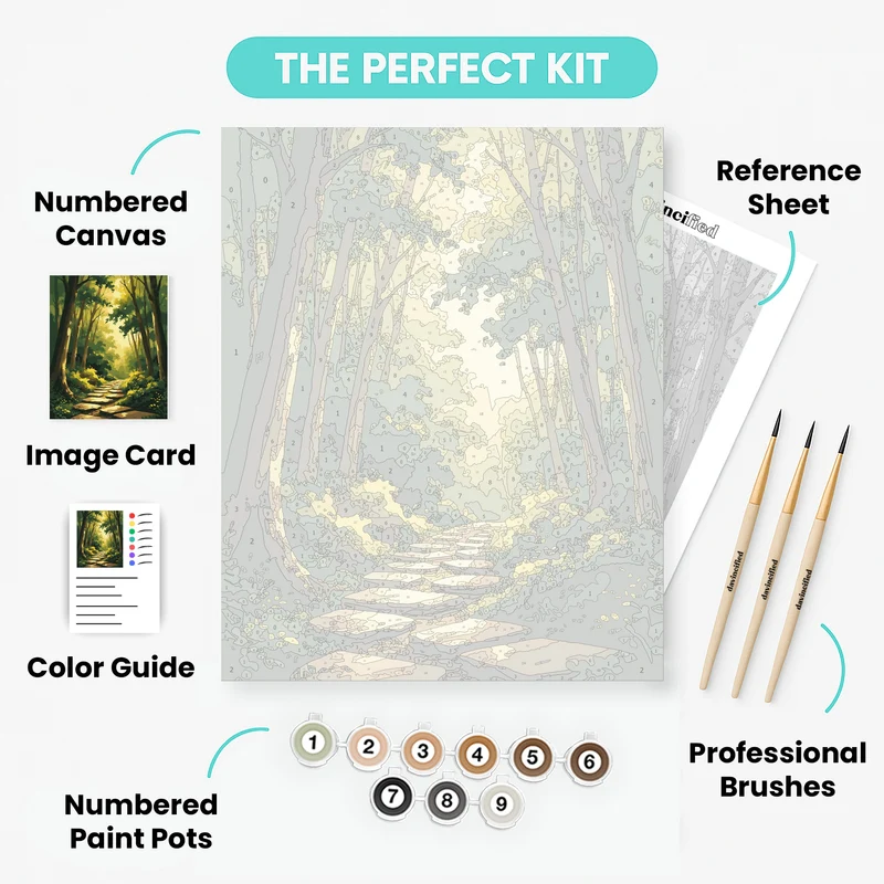 Sunbeam Forest Stone Path - Paint by Numbers Kit