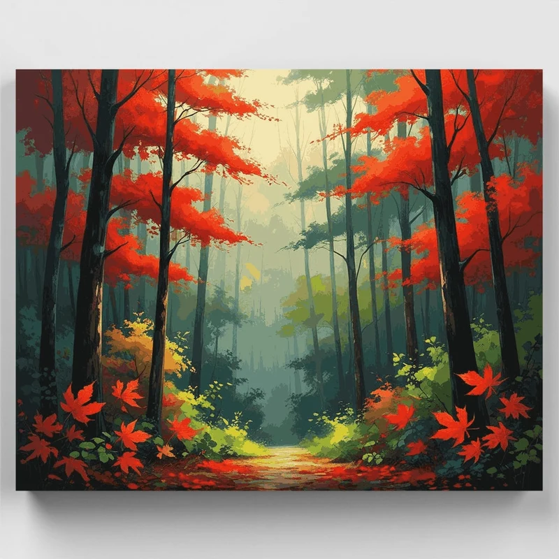 Enchanted Autumn Forest Trail - Paint by Numbers Kit