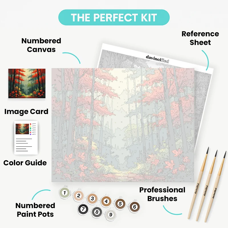 Enchanted Autumn Forest Trail - Paint by Numbers Kit