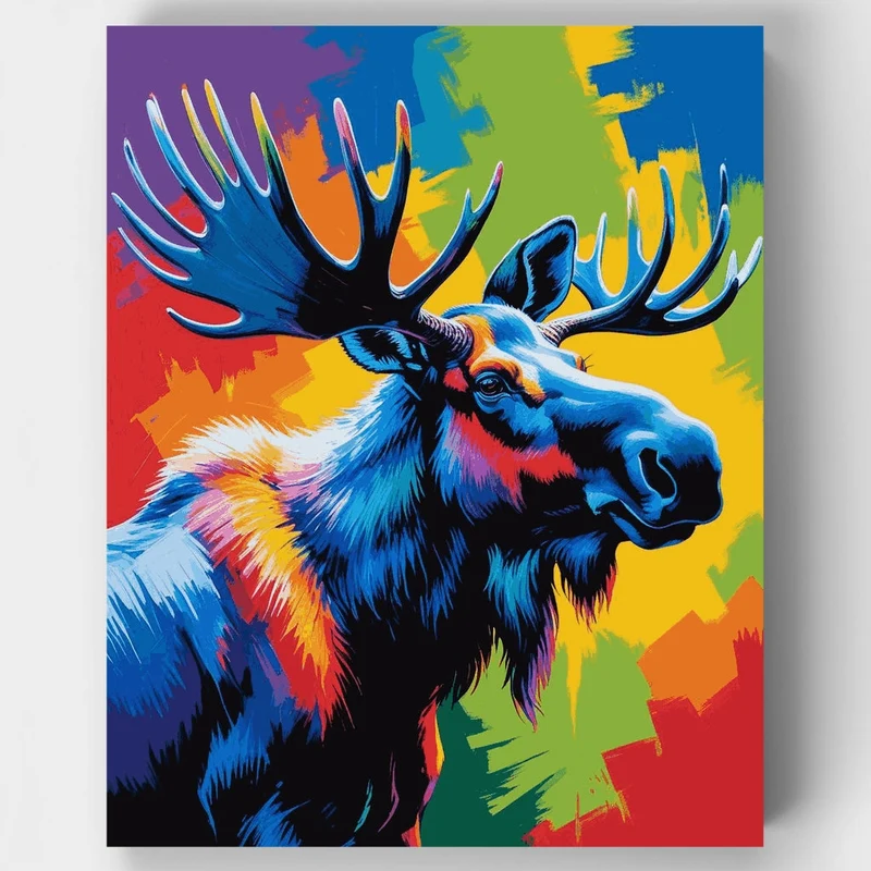 Colorful Moose - Paint by Numbers Kit