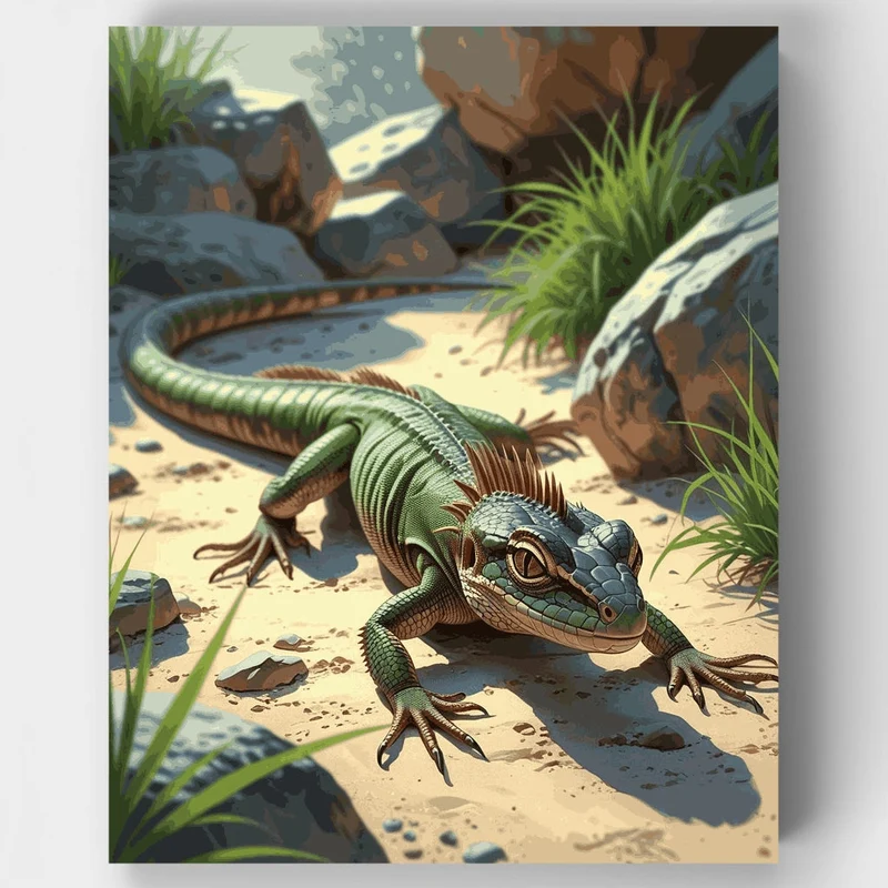 Desert Lizard in Sunlight - Paint by Numbers Kit