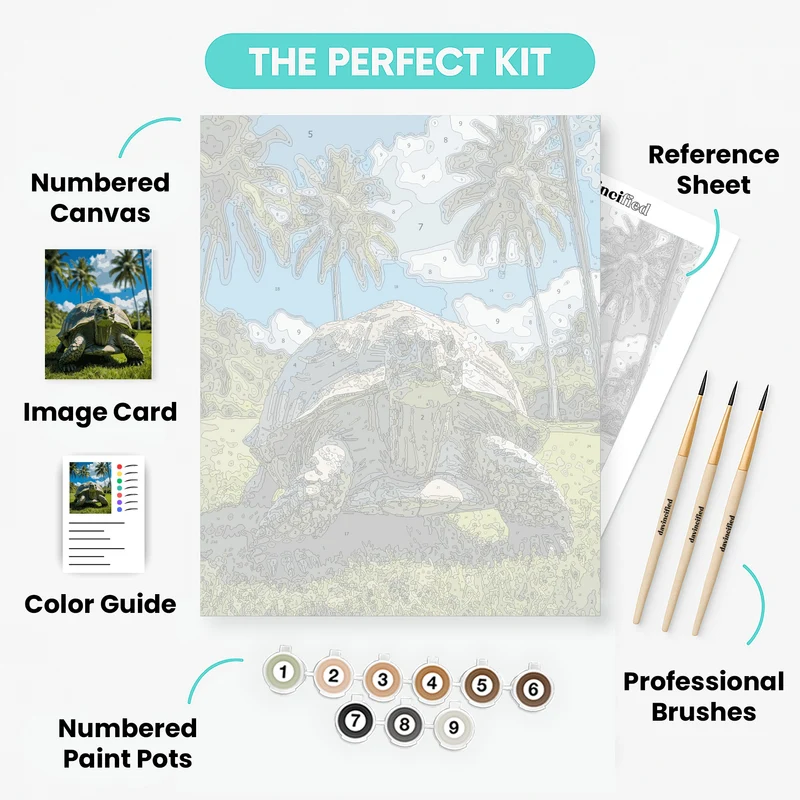 Giant Tortoise in Paradise - Paint by Numbers Kit