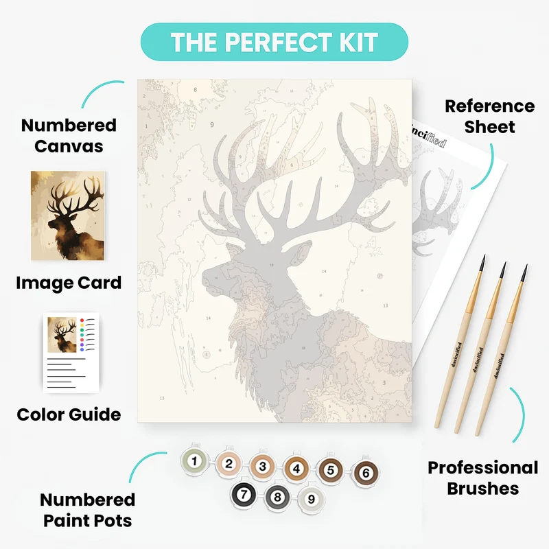 Majestic Elk Portrait - Paint by Numbers Kit