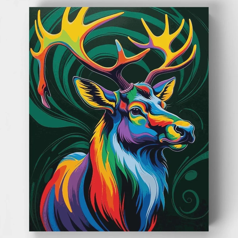 Vibrant Rainbow Deer - Paint by Numbers Kit