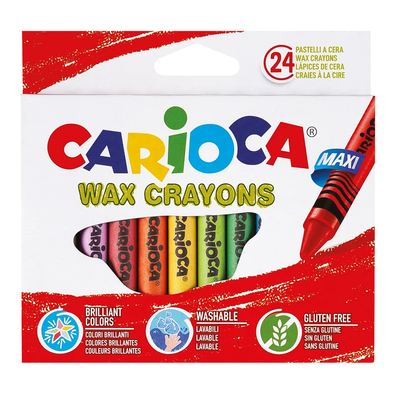 Pastelli a cera Carioca Maxi, 24 pz
