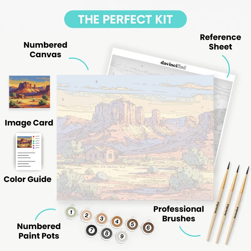 Desert Cottage Sunset - Paint by Numbers Kit