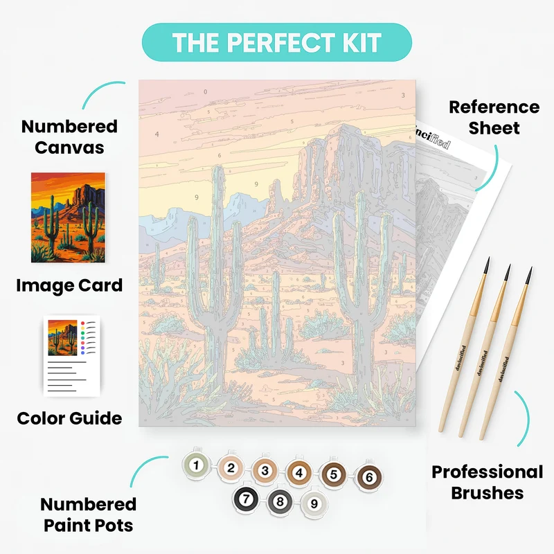 Southwestern Desert Mesa Landscape - Paint by Numbers Kit