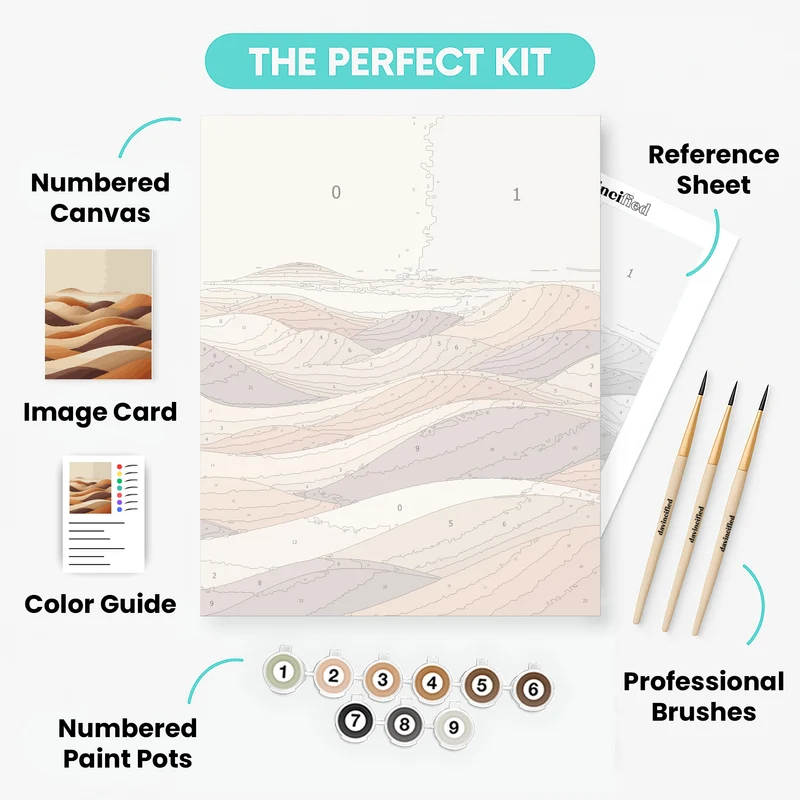 Desert Dunes Abstract Landscape - Paint by Numbers Kit