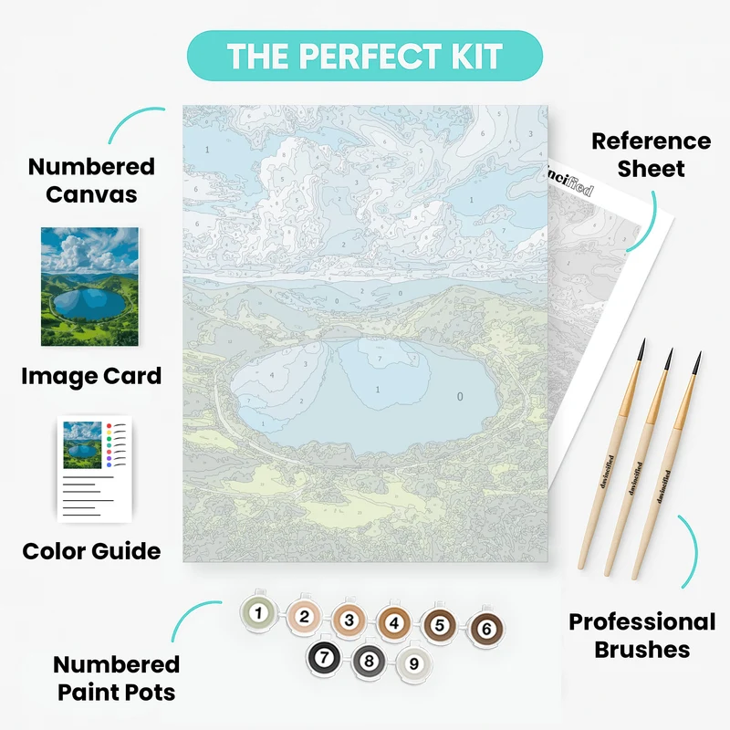 Serene Mountain Lake Paradise - Paint by Numbers Kit