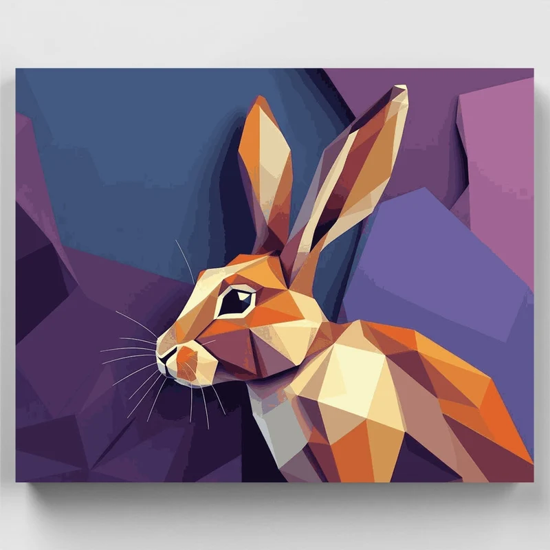 Geometric Hare - Paint by Numbers Kit