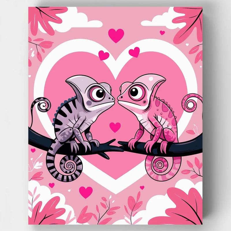 Chameleons in Love - Paint by Numbers Kit
