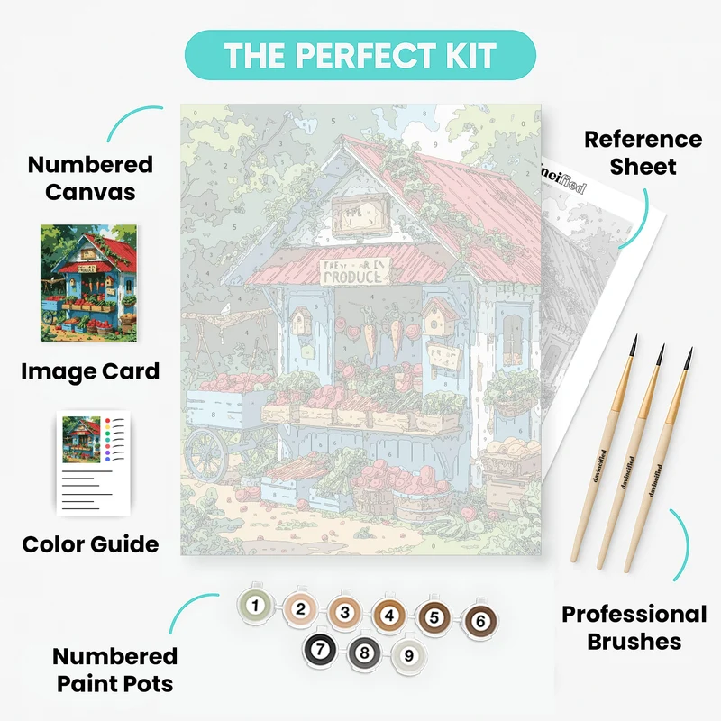 Farm Stand Fresh Produce - Paint by Numbers Kit