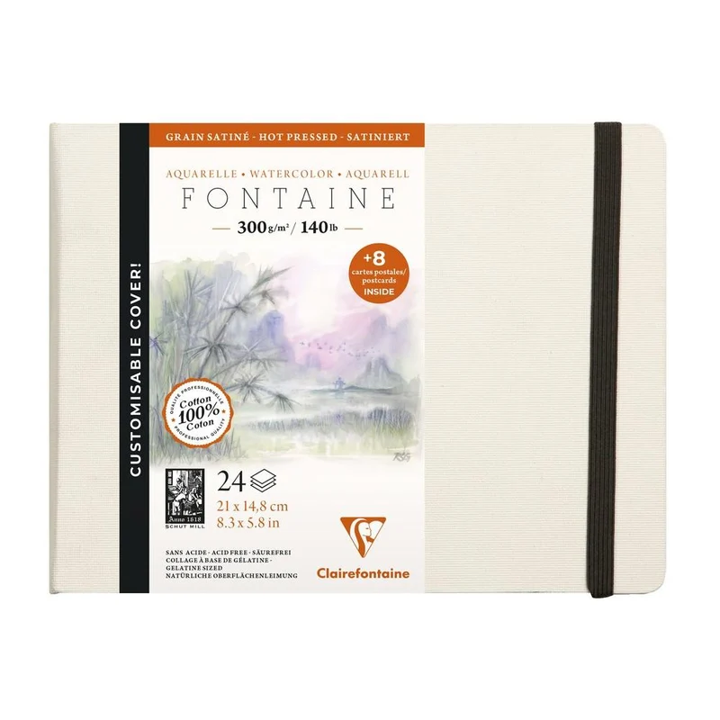 Taccuino per acquerello Clairefontaine Fontaine HP 300 g/m² – copertina rigida