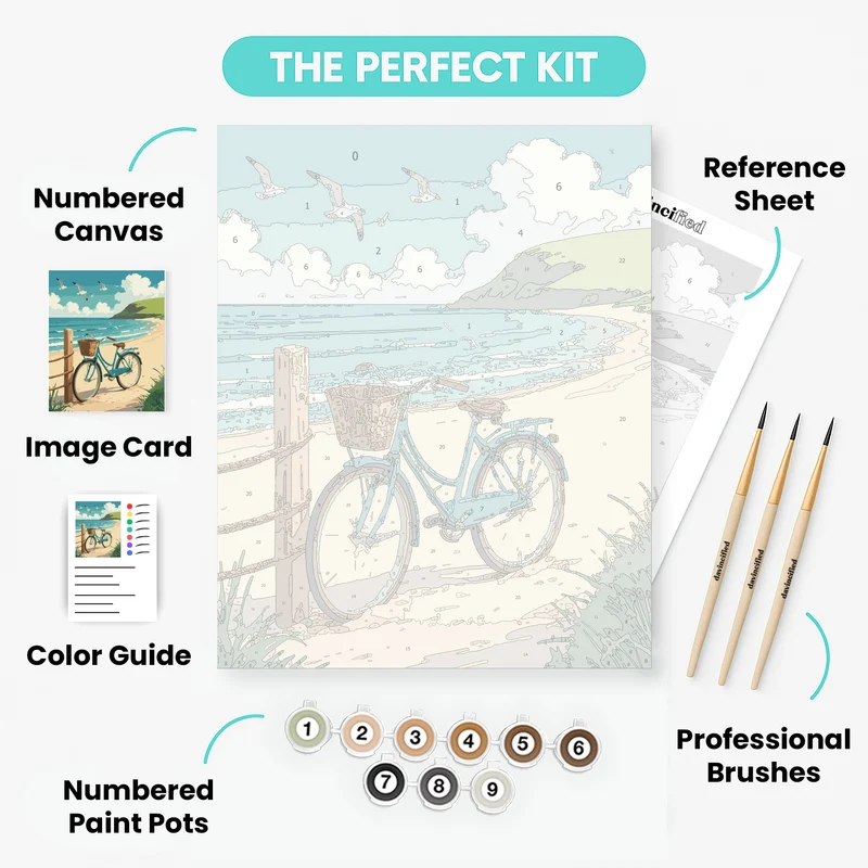 Coastal Bicycle Adventure - Paint by Numbers Kit