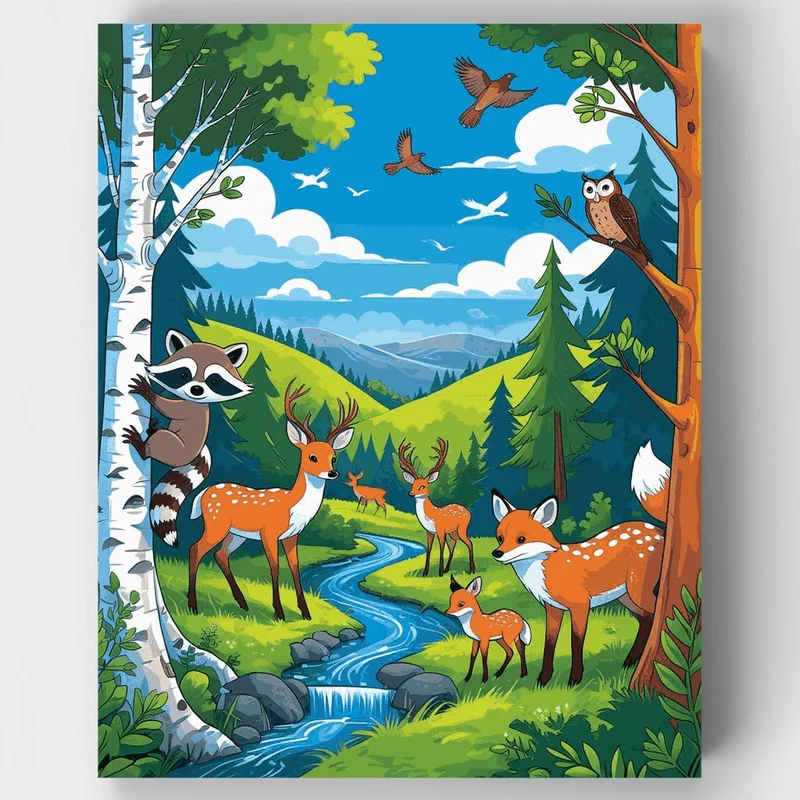 Woodland Wildlife Adventure - Paint by Numbers Kit