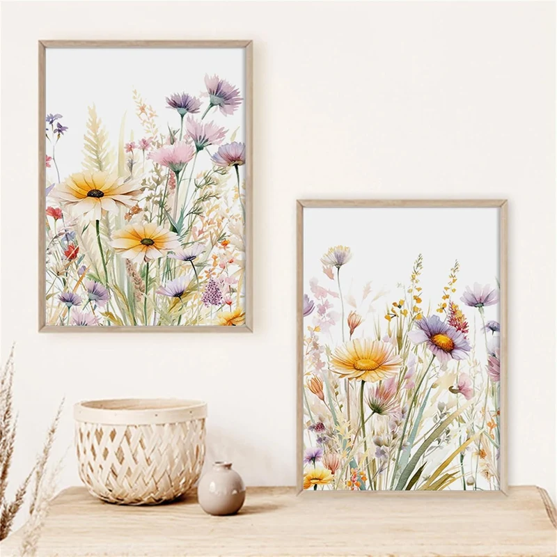 3er Set Gänseblümchen Poster 50x70cm Leinwand Kunstdruck