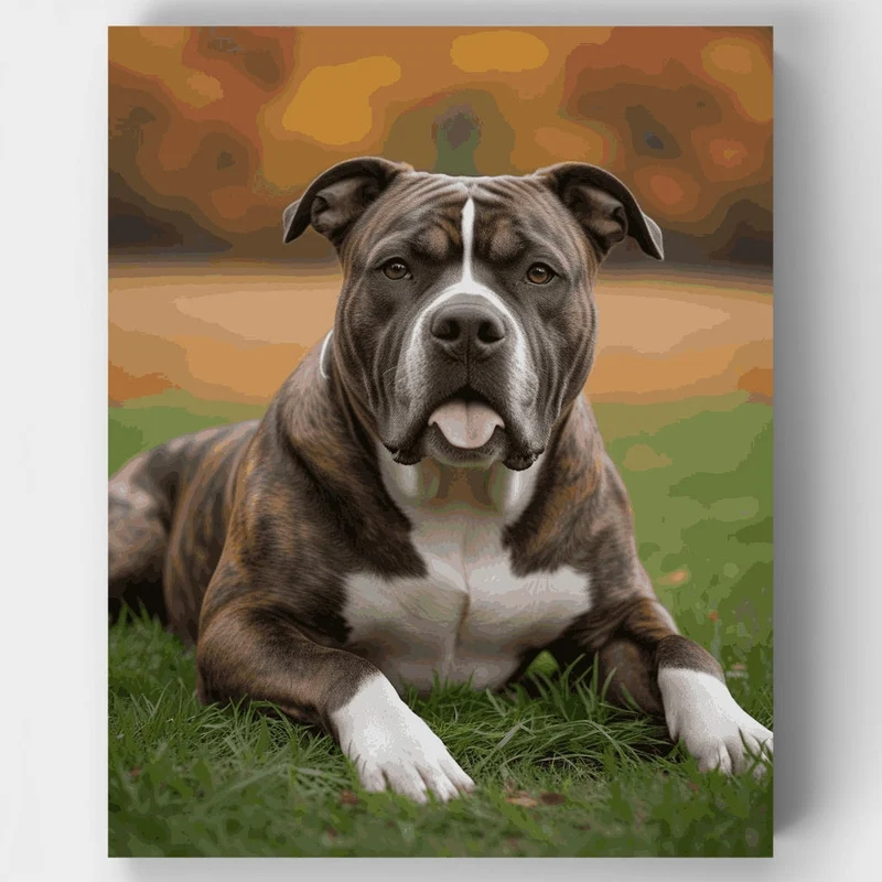 Brindle Pitbull Portrait - Paint by Numbers Kit