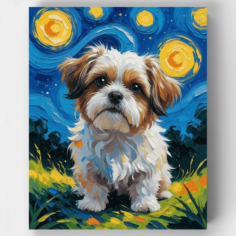Shih Tzu Starry Night - Paint by Numbers Kit