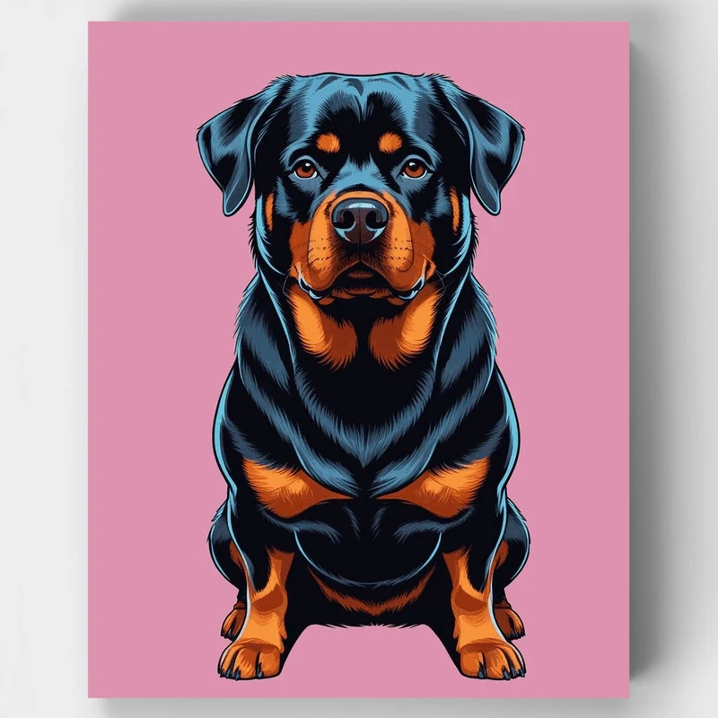 Rottweiler Portrait - Paint by Numbers Kit