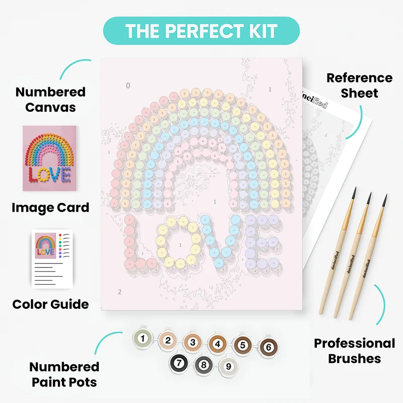 Rainbow Love - Paint by Numbers Kit
