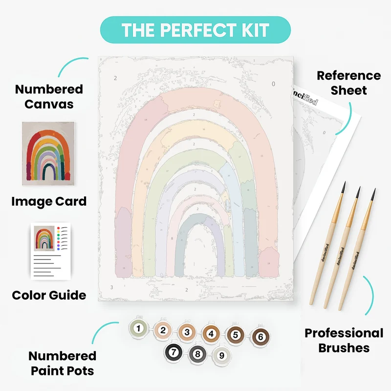 Vibrant Rainbow Arc - Paint by Numbers Kit