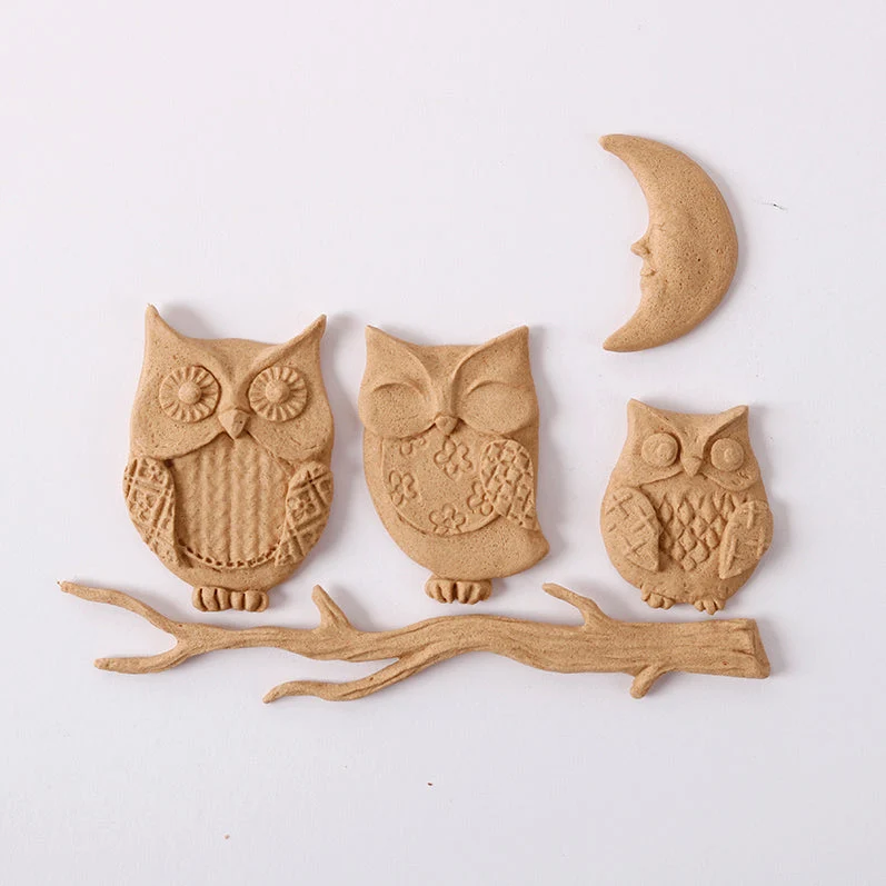 Pentart legno flessibile Gufetti 9 cm