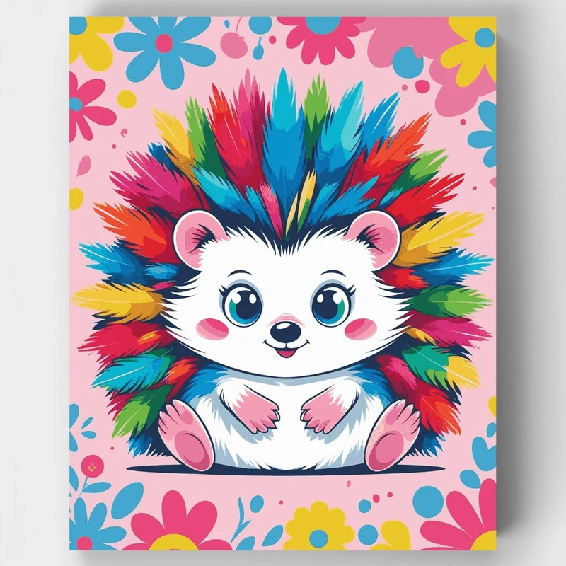 Rainbow Hedgehog - Paint by Numbers Kit
