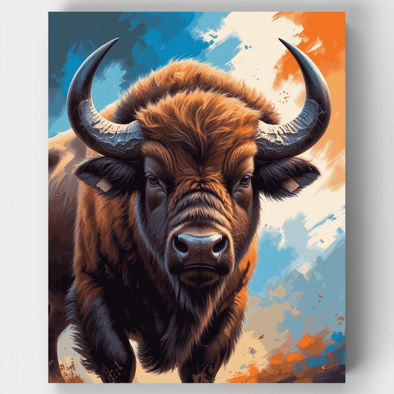 Majestic Buffalo Portrait - Paint by Numbers Kit
