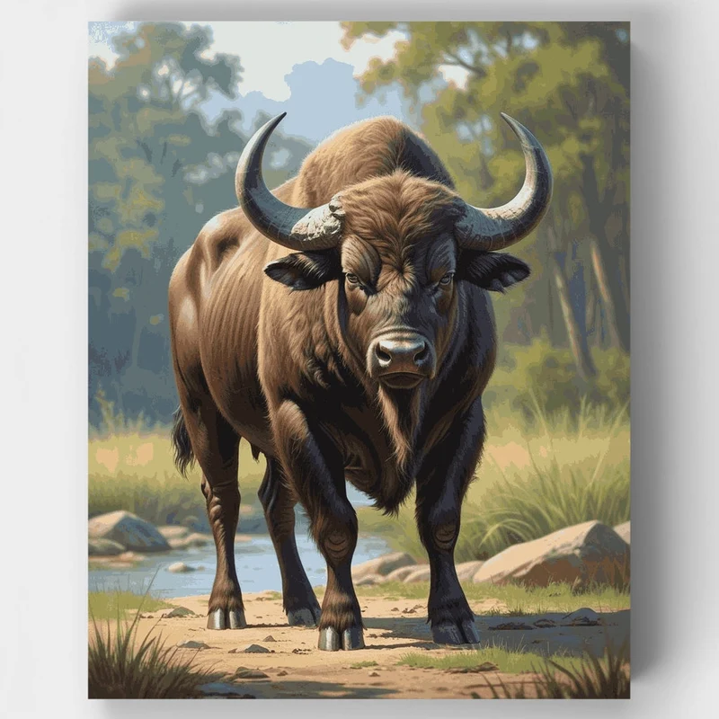 Majestic Buffalo in the Wilderness - Paint by Numbers Kit