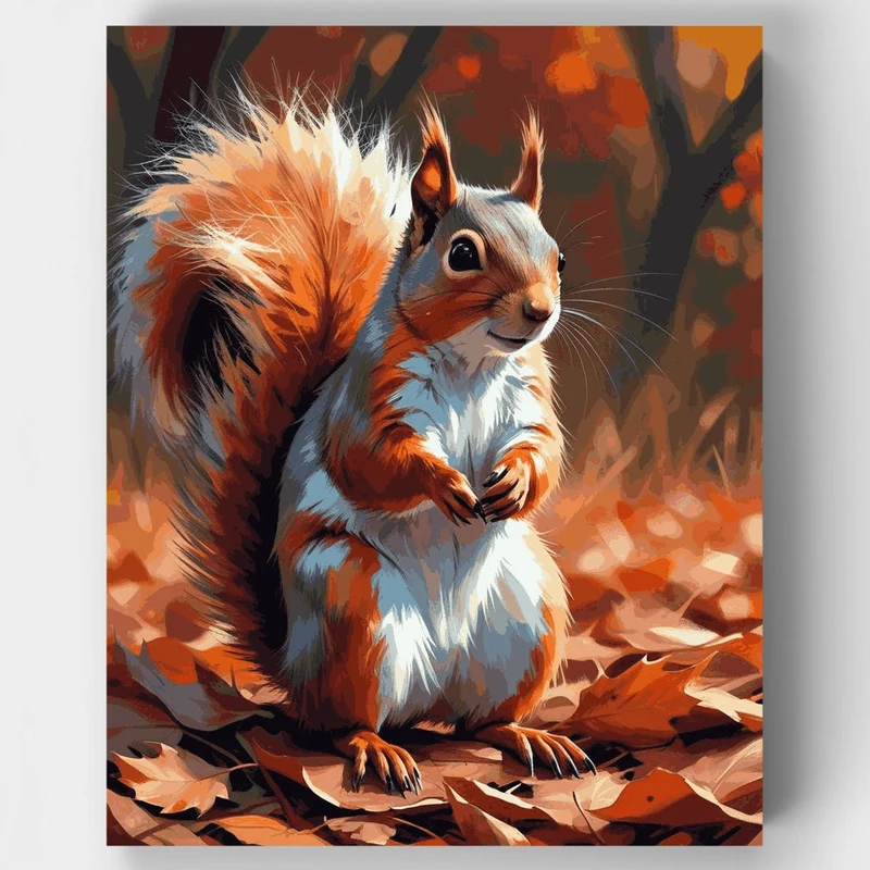 Autumn Squirrel - Paint by Numbers Kit