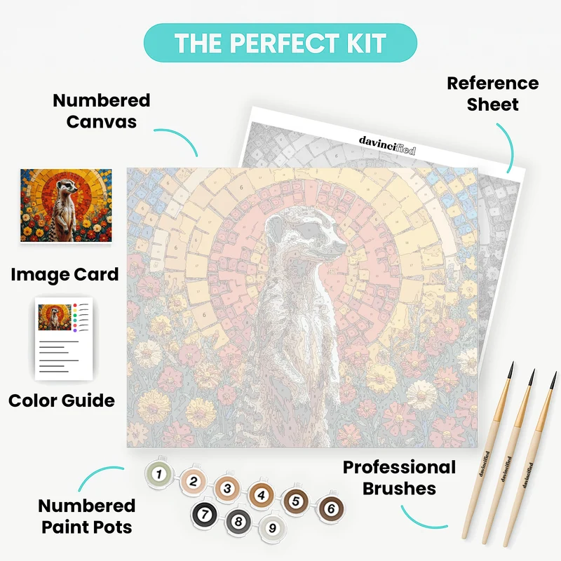 Meerkat Mosaic Sanctuary - Paint by Numbers Kit