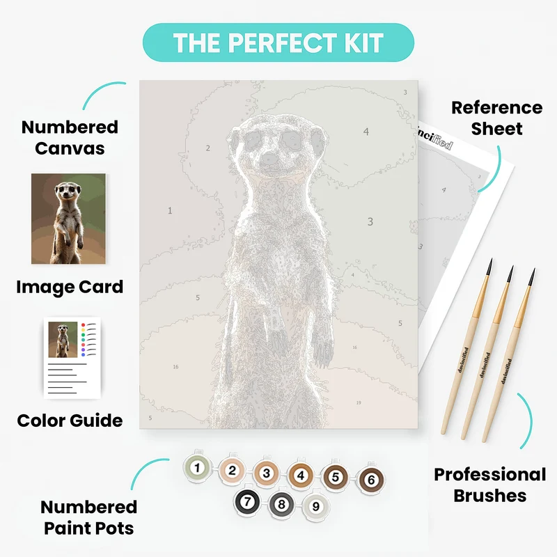 Adorable Meerkat Stand - Paint by Numbers Kit