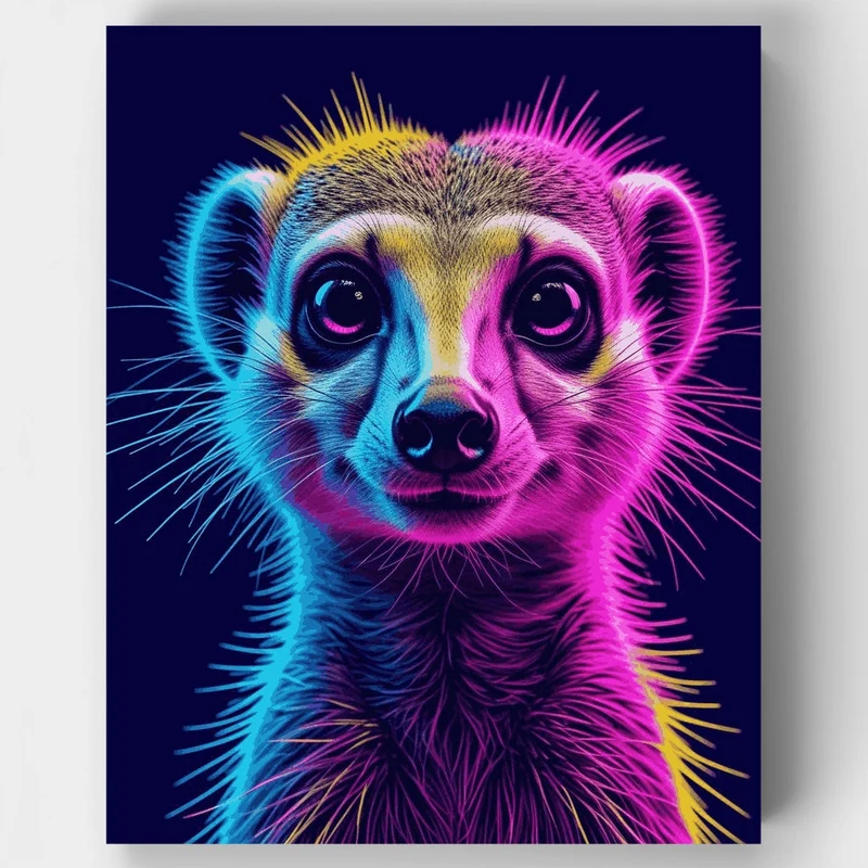 Neon Meerkat - Paint by Numbers Kit
