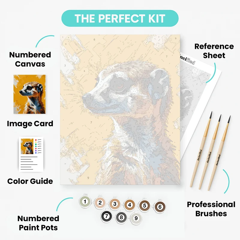 Meerkat Portrait - Paint by Numbers Kit
