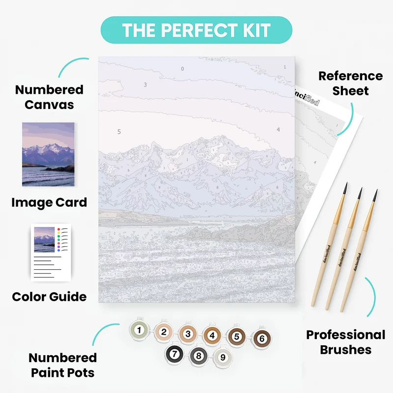 Patagonian Coastal Mountains at Twilight - Paint by Numbers Kit