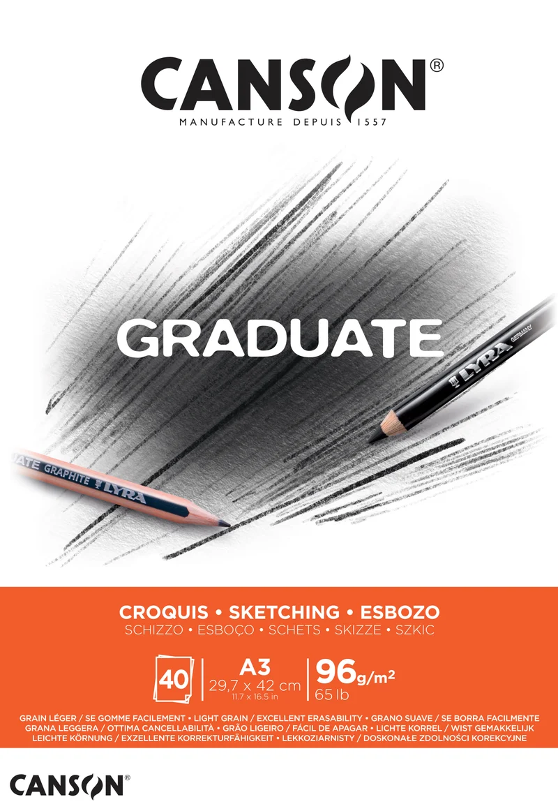 Canson Graduate скицник 96 g/m² 40л A3 лепен