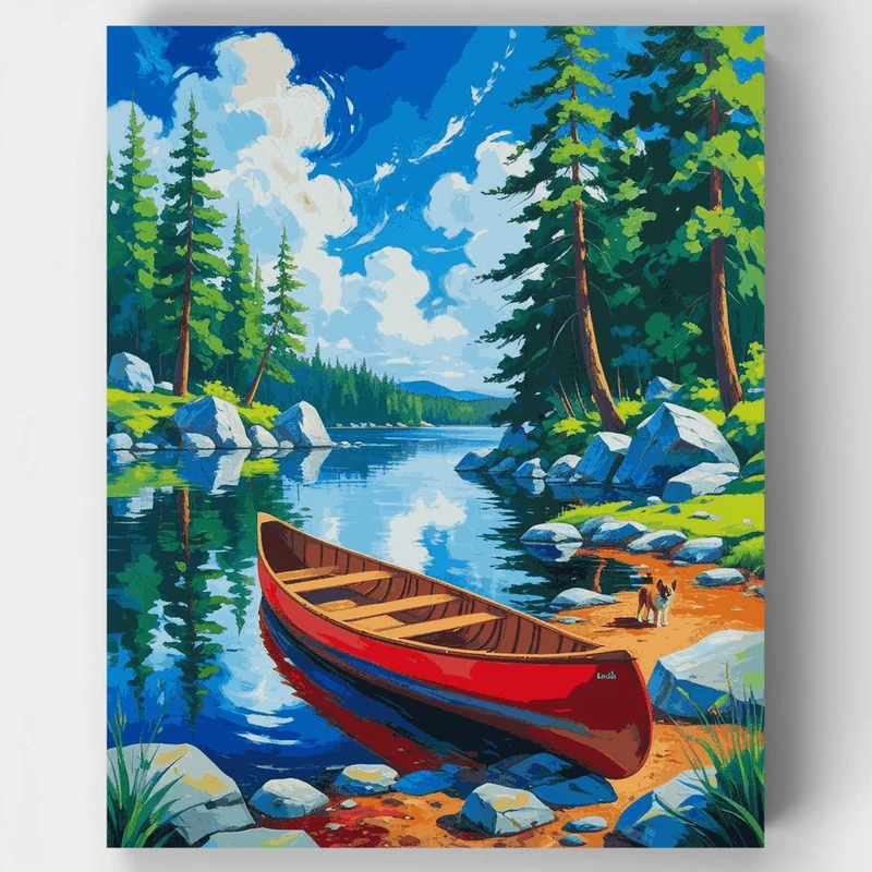 Lakeside Canoe Adventure - Paint by Numbers Kit