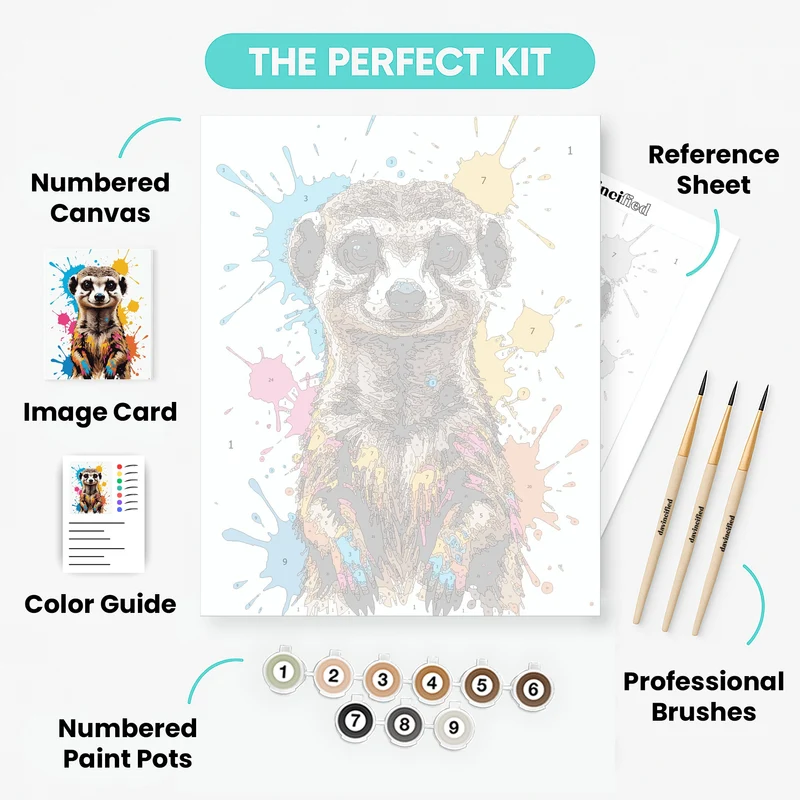 Colorful Meerkat - Paint by Numbers Kit