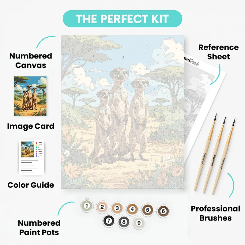 Meerkats - Paint by Numbers Kit