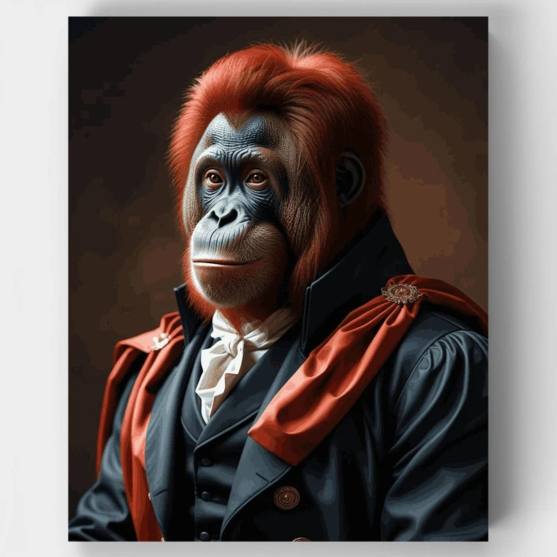 Distinguished Orangutan Portrait - Paint by Numbers Kit
