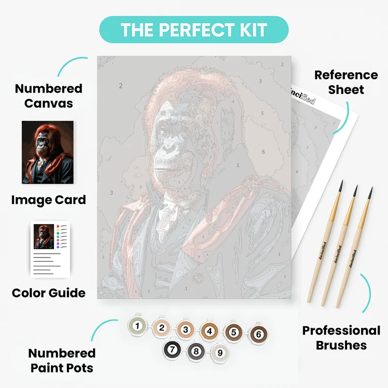 Distinguished Orangutan Portrait - Paint by Numbers Kit