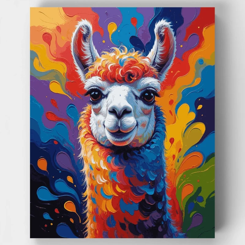 Colorful Llama - Paint by Numbers Kit