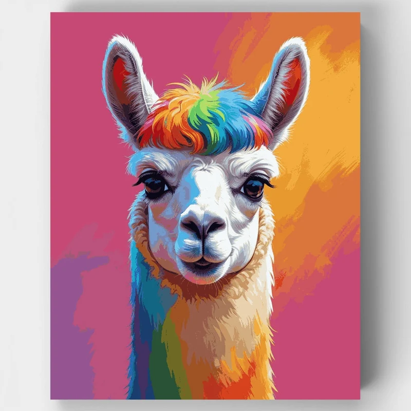 Rainbow Llama - Paint by Numbers Kit