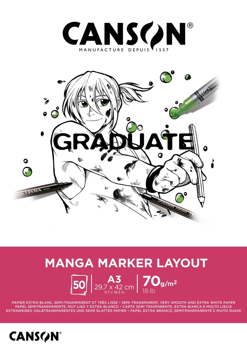 Canson Graduate Marker Markerblock 70 g/m² A3 geleimt - 50 Blatt