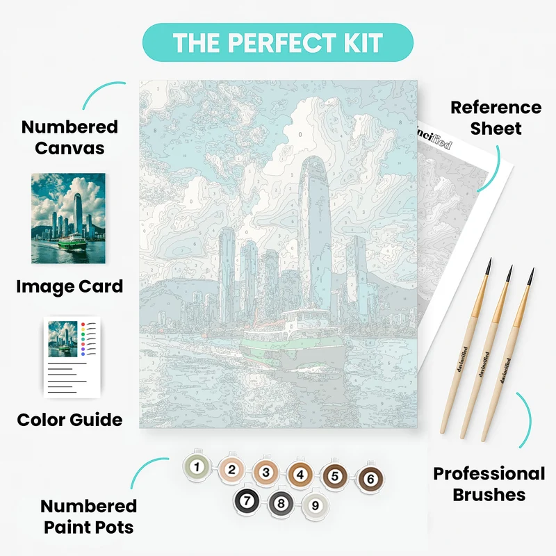 Hong Kong Harbor Skyline - Paint by Numbers Kit