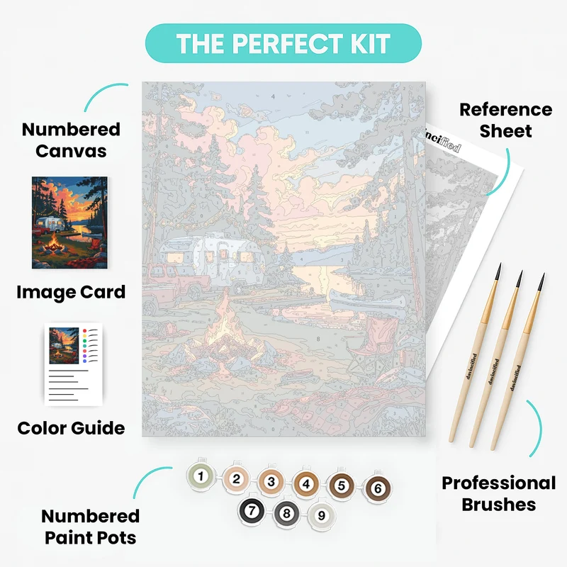 Lakeside Camping Adventure - Paint by Numbers Kit