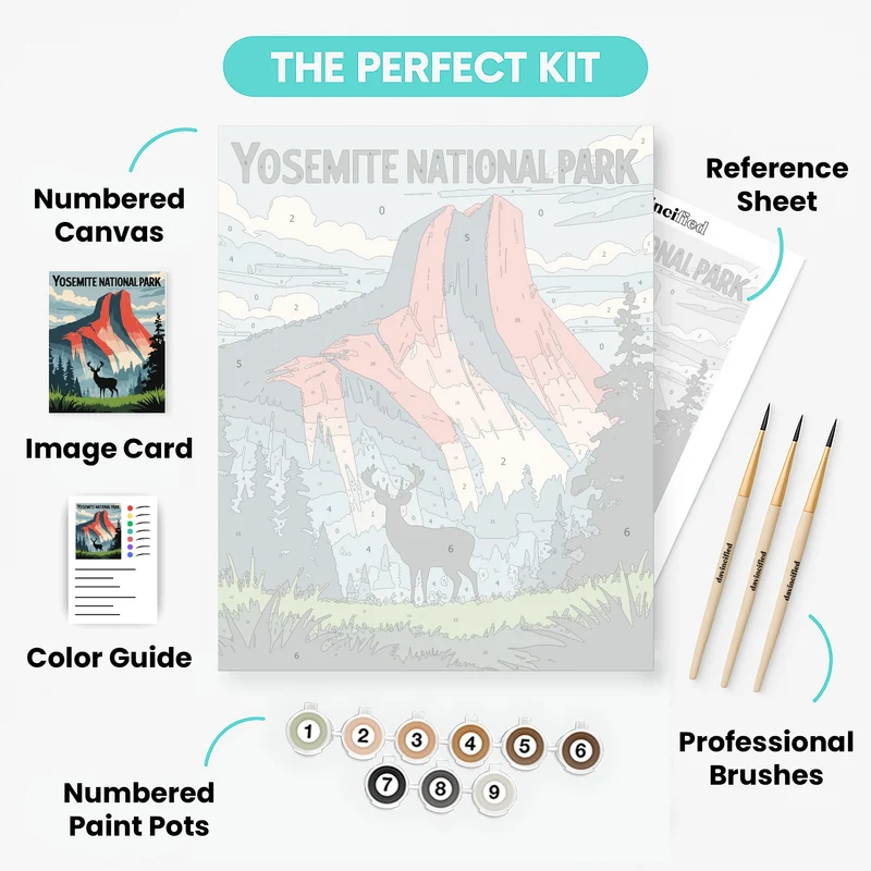 Yosemite Valley Deer at Sunset - Paint by Numbers Kit