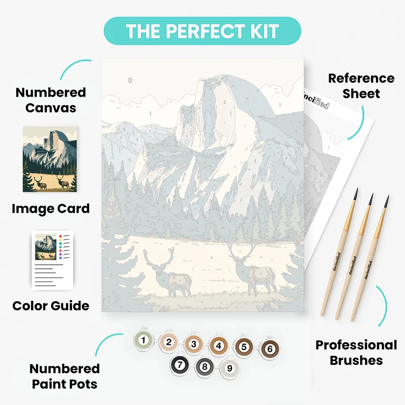 Mountain Wilderness with Elk - Paint by Numbers Kit